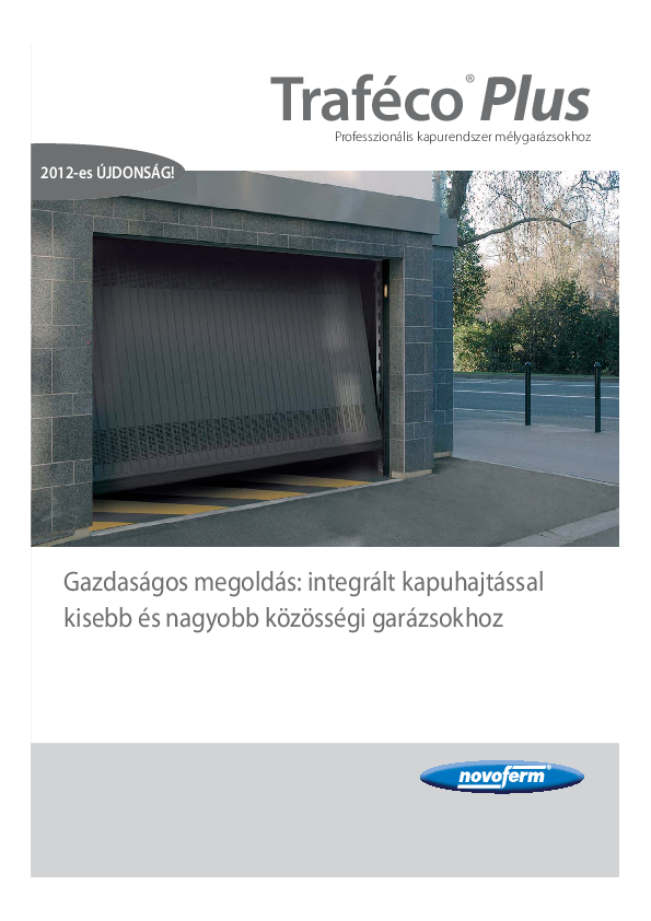 Trafeco Plus teremgarázskapu