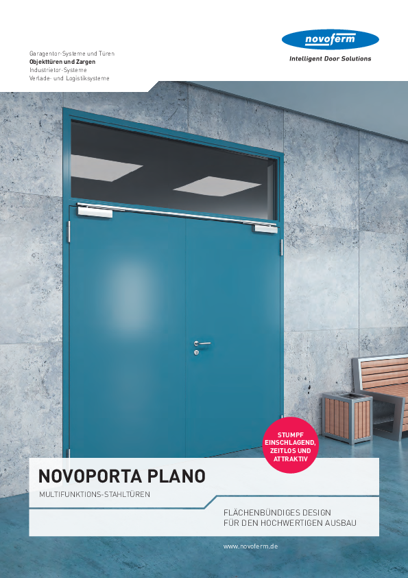 NovoPorta Plano (falc nélküli) acél ajtóelemek