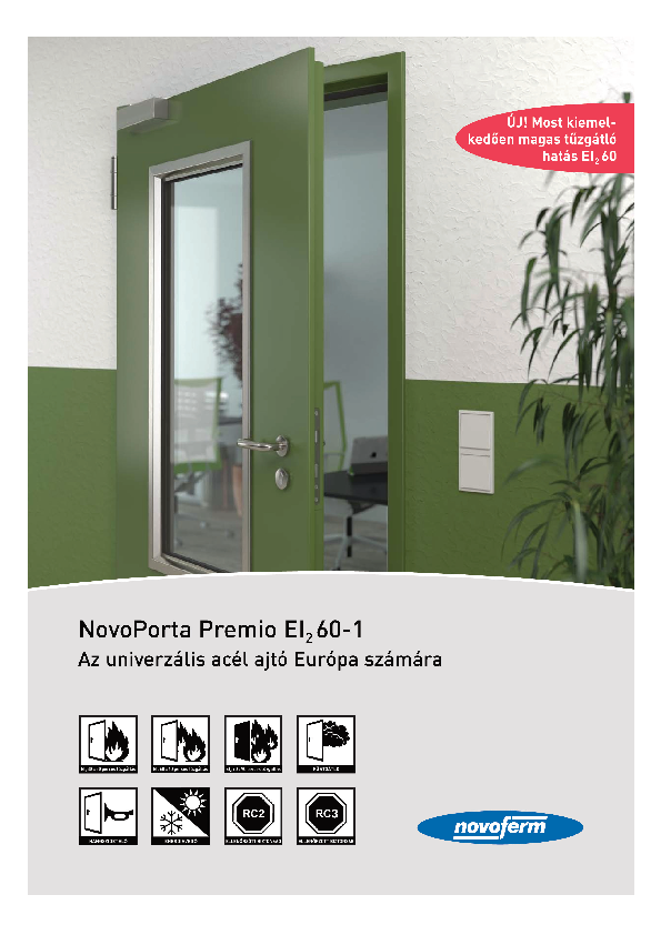 NovoPorta Premio Ei60 tűzgátló ajtó
