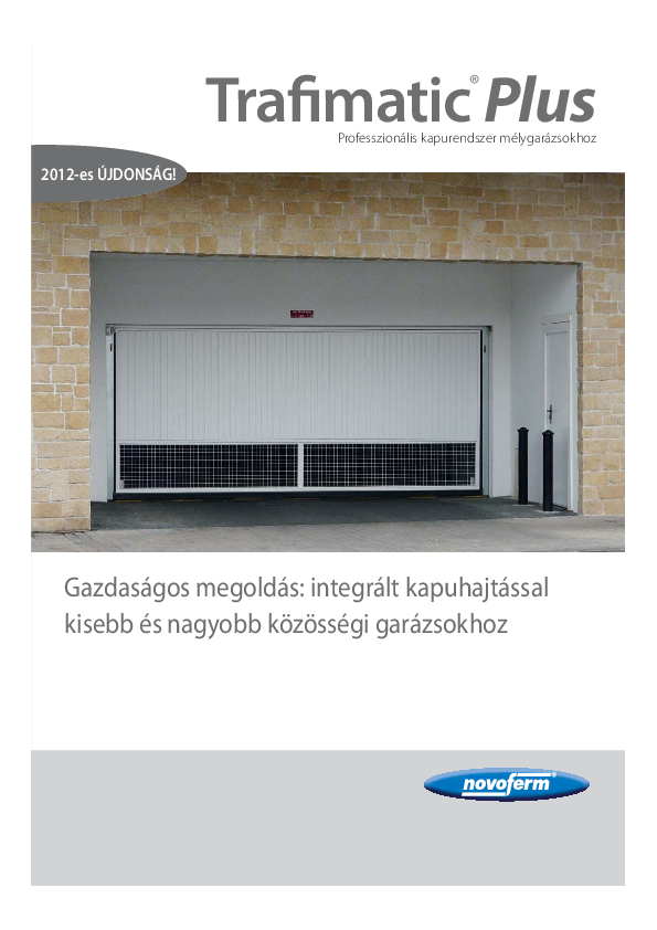 Trafimatic Plus teremgarázskapu